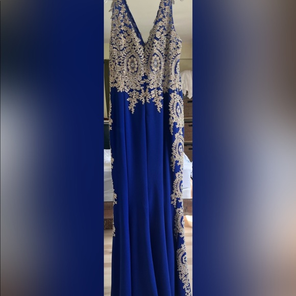 Fiesta Fashion (53060) Royal Blue Gown - Picture 4 of 7